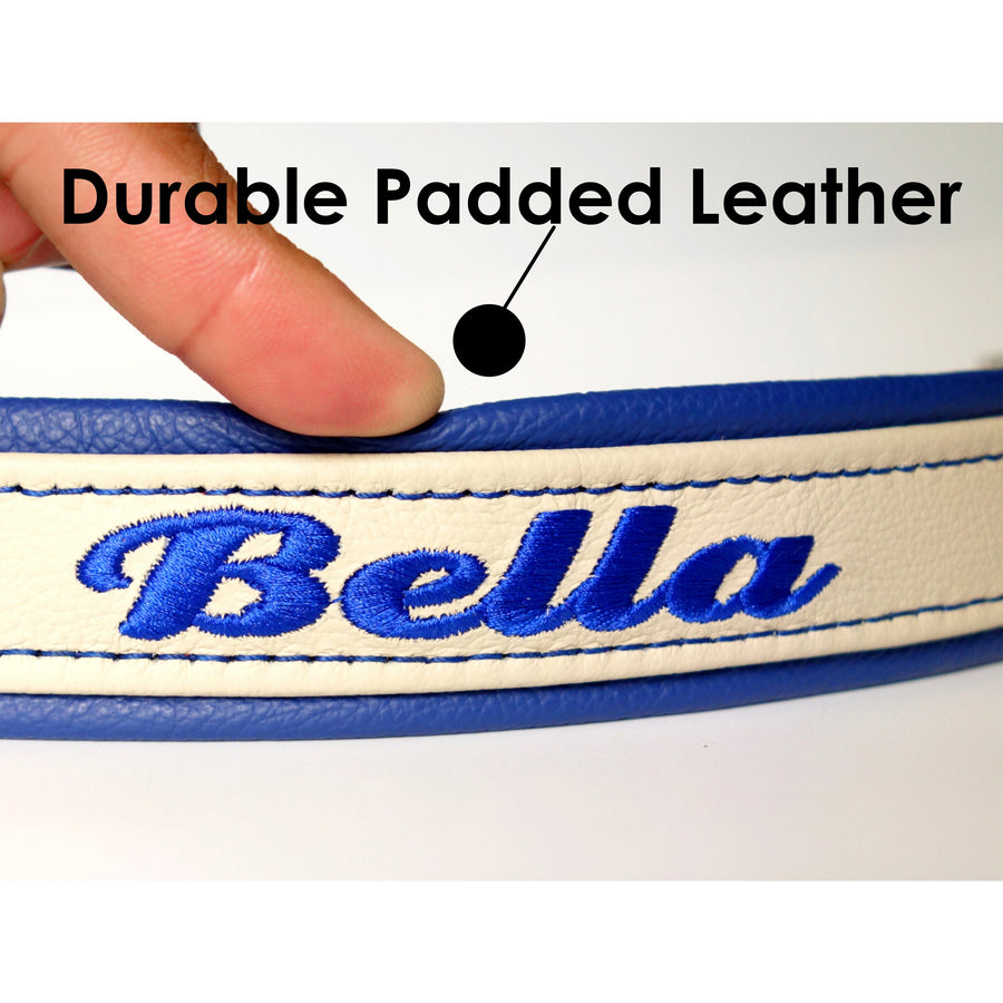 Padded Dog Collars Leather One and Half Inch (1.5 inch) Wide Tapered down to One Inch Buckle