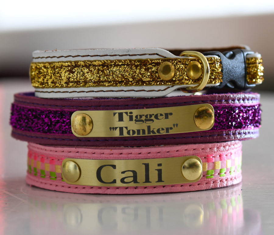 Cat Collar personalized ribbon/suede from chart)